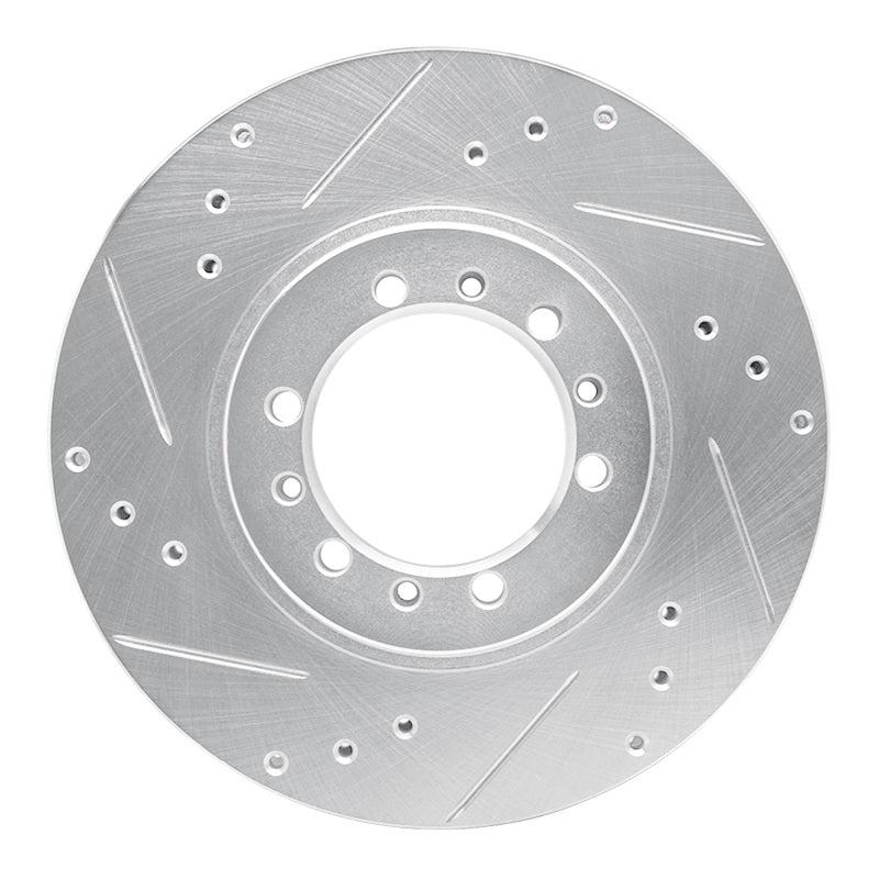 R1 94-00 Mitsubishi Montero Front Left Drilled & Slotted Silver Brake Rotor