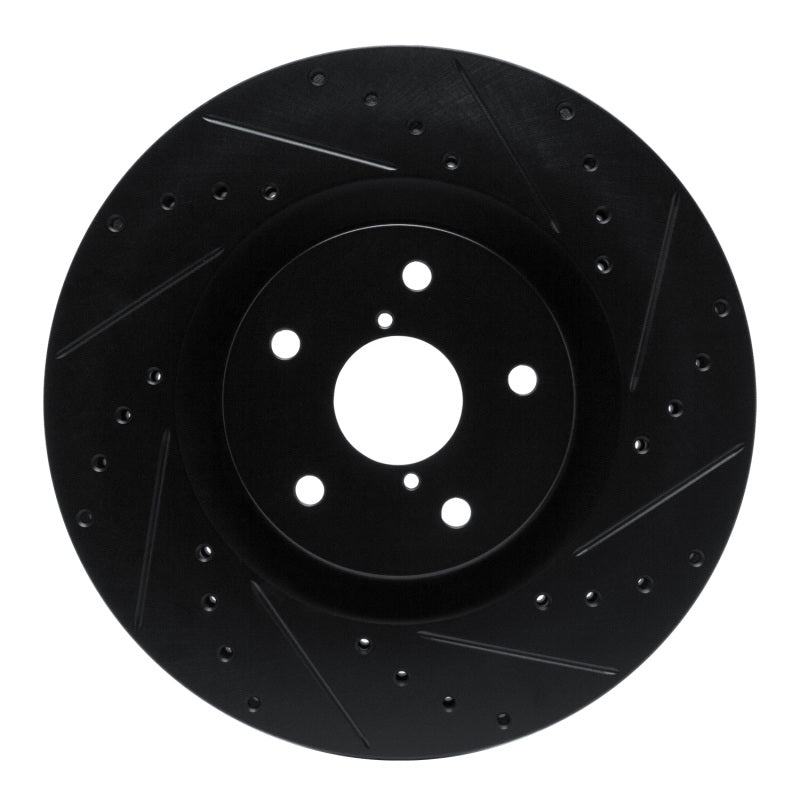 R1 -23 Subaru Ascent Front Right Drilled & Slotted Black Brake Rotor