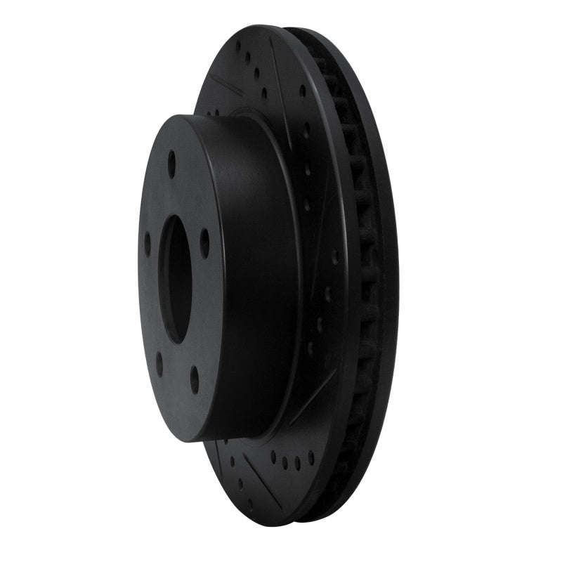 R1 00-01 Dodge Ram 1500 Pickup Front Right Drilled & Slotted Black Brake Rotor