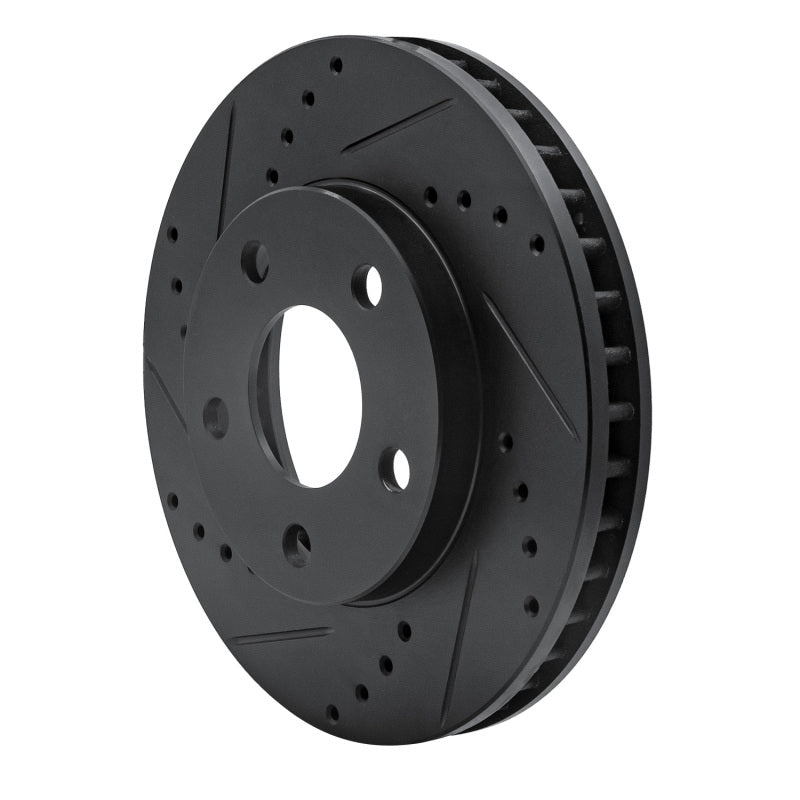 R1 1990-1997 Buick LeSabre Front Left Drilled & Slotted Black Brake Rotor
