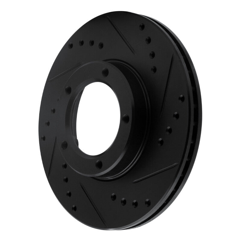 R1 89-08 Toyota Hilux (Mexico) Front Right Drilled & Slotted Black Brake Rotor
