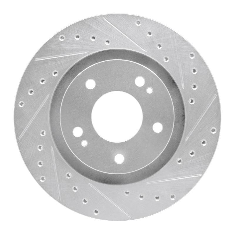 R1 05-22 Mitsubishi Outlander PHEV Front Right Drilled & Slotted Silver Brake Rotor