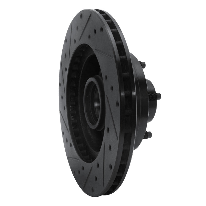 R1 80-83 Ford F-100 Front Right Drilled & Slotted Black Brake Rotor