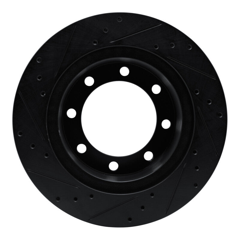 R1 80-93 Dodge W200 Front Right Drilled & Slotted Black Brake Rotor