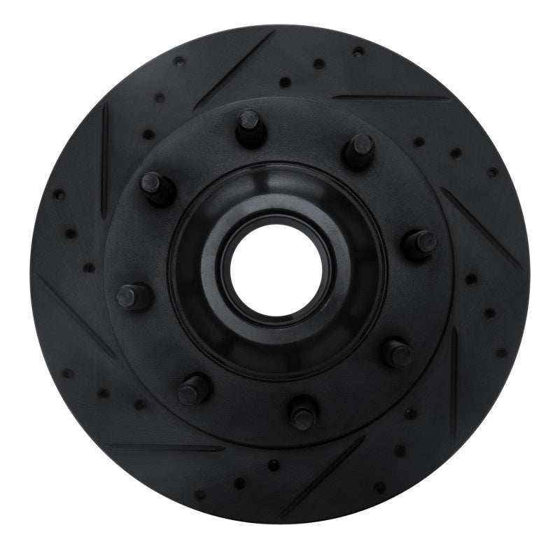 R1 95-07 Ford E-350 Econoline Club Wagon Front Left Drilled & Slotted Black Brake Rotor