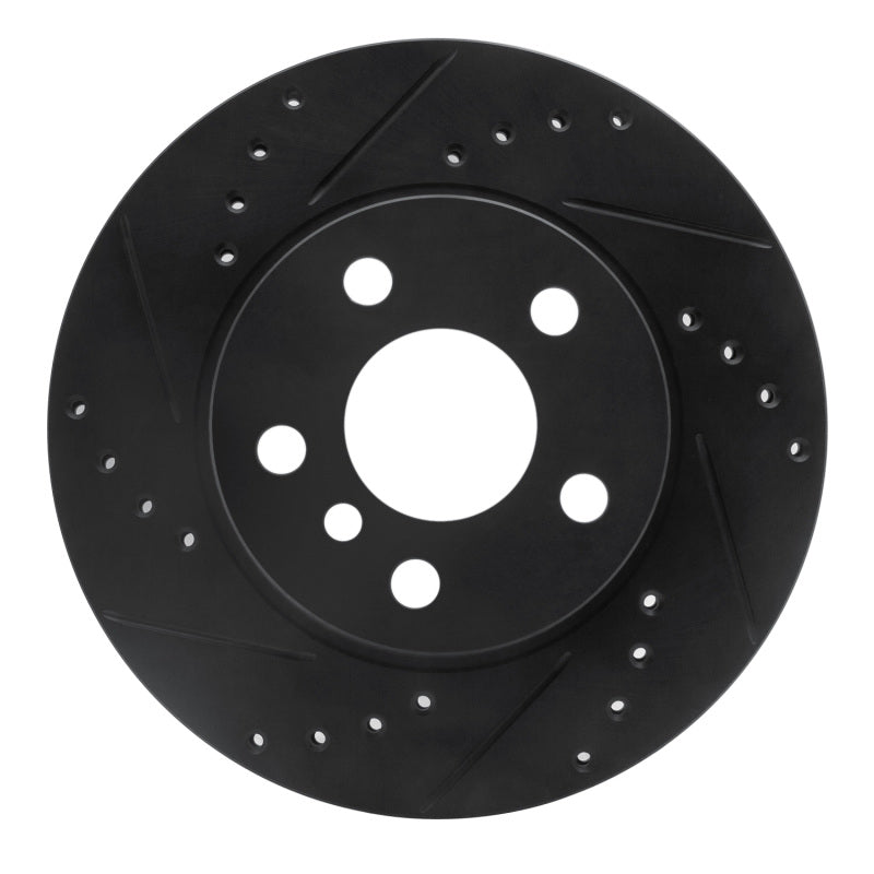 R1 14-21 BMW i3 Front Left Drilled & Slotted Black Brake Rotor