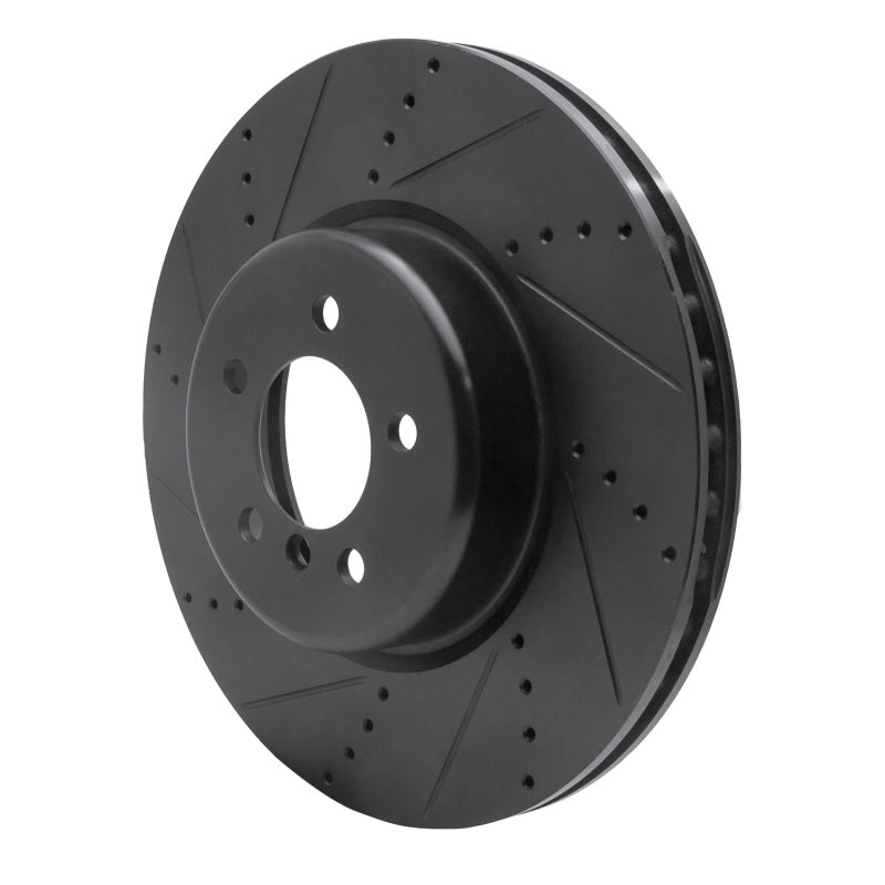 R1 13-20 BMW 440I Gran Coupe Front Left Drilled & Slotted Black Brake Rotor