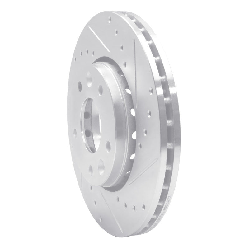 R1 20-25 Nissan SENTRA Front Right Drilled & Slotted Silver Brake Rotor
