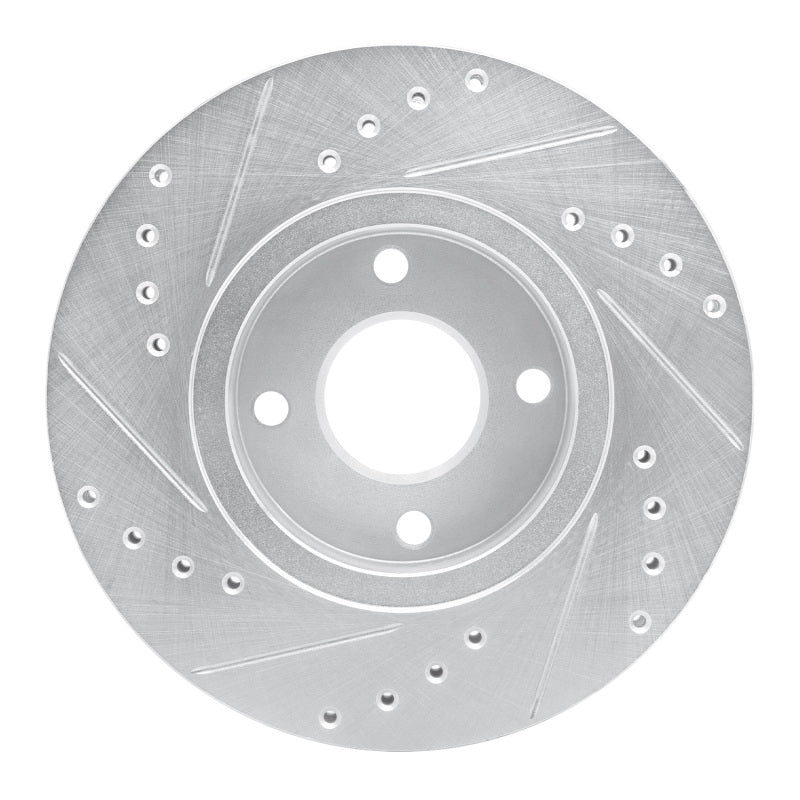 R1 98-04 Ford CONTOUR Front Right Drilled & Slotted Silver Brake Rotor