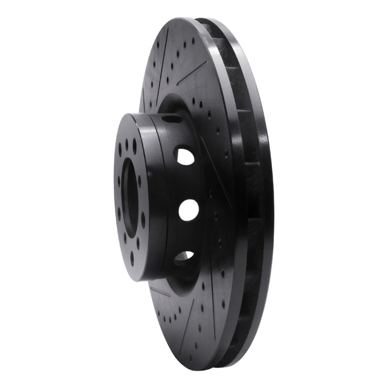 R1 00-03 BMW M5 Right Front Drilled & Slotted Black Brake Rotor
