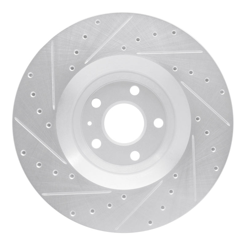 R1 08-11 Audi TT Quattro Front Right Drilled & Slotted Silver Brake Rotor