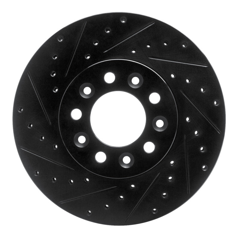 R1 99-03 Ford Windstar Front Left Drilled & Slotted Black Brake Rotor