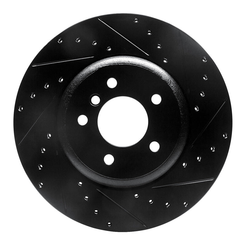R1 04-10 BMW 650I Convertible Rear Right Drilled & Slotted Black Brake Rotor