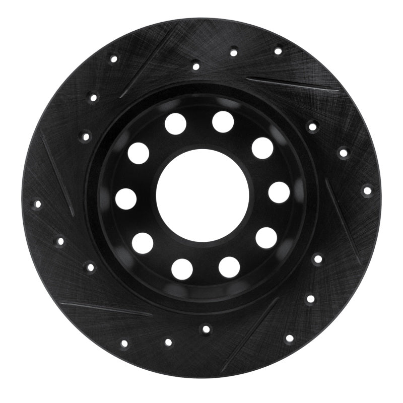 R1 01-03 Volkswagen EuroVan Front Right Drilled & Slotted Black Brake Rotor