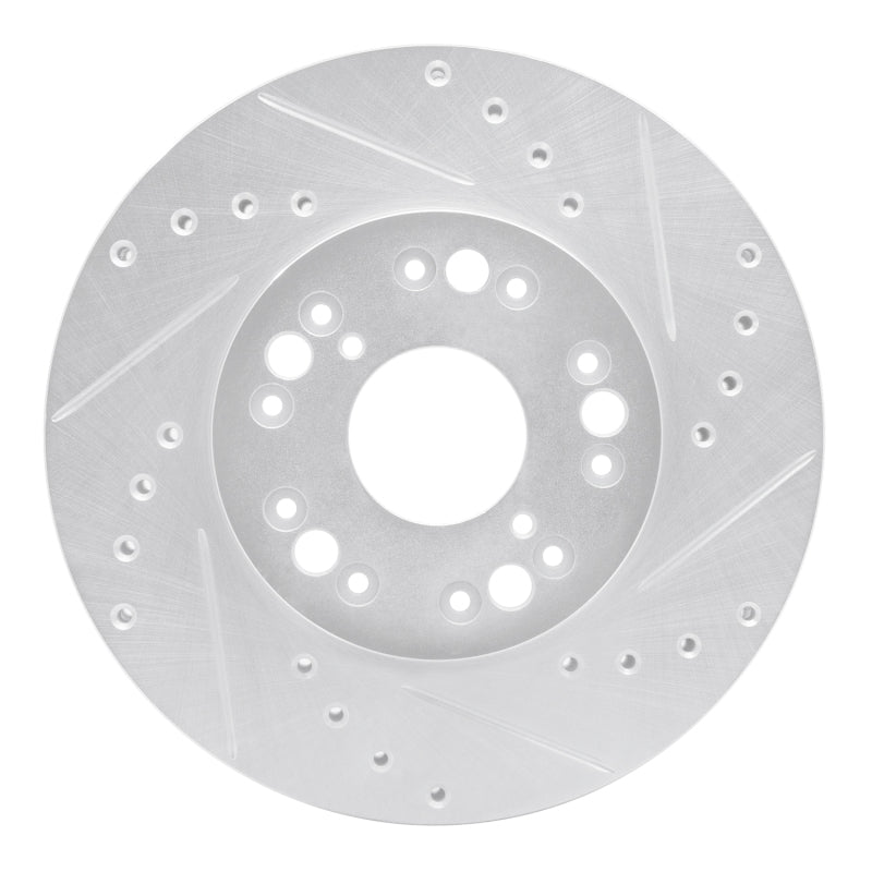 R1 91-92 Lexus LS400 Front Right Drilled & Slotted Silver Brake Rotor