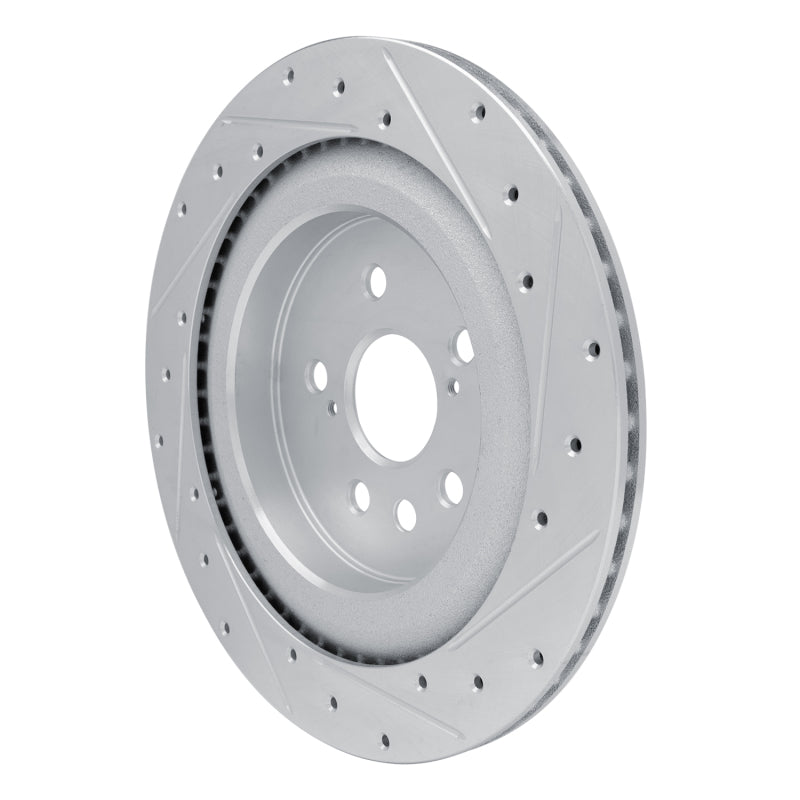 R1 20-25 Lexus RX350 Rear Left Drilled & Slotted Silver Brake Rotor