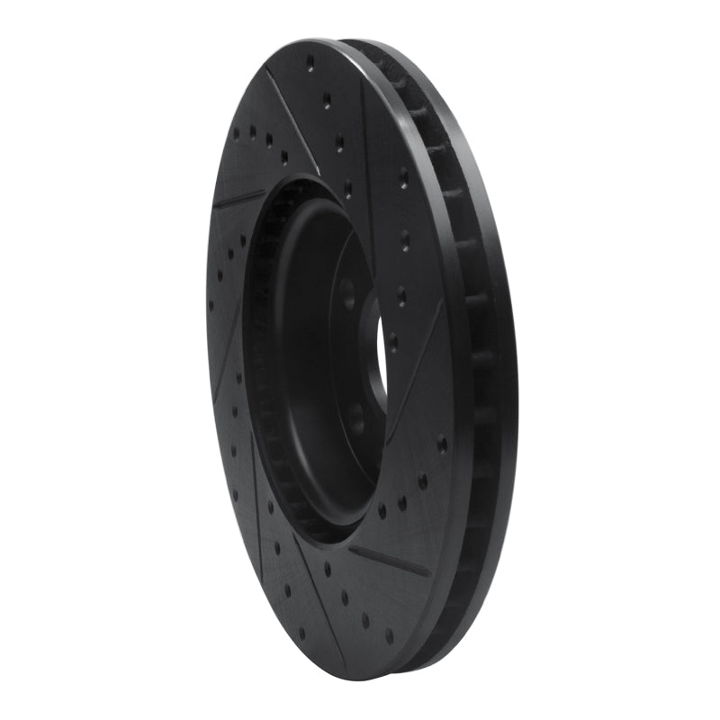 R1 07-18 Land Rover Range Rover Evoque Front Left Drilled & Slotted Black Brake Rotor