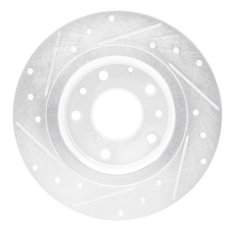R1 16-18 Mazda CX-3 Rear Right Drilled & Slotted Silver Brake Rotor