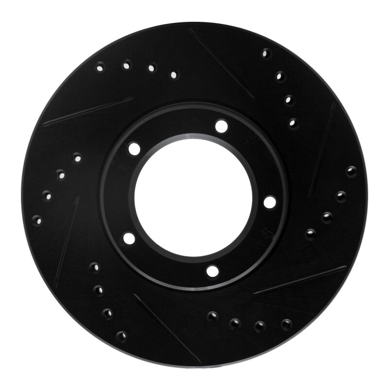R1 89-08 Toyota Hilux (Mexico) Front Right Drilled & Slotted Black Brake Rotor