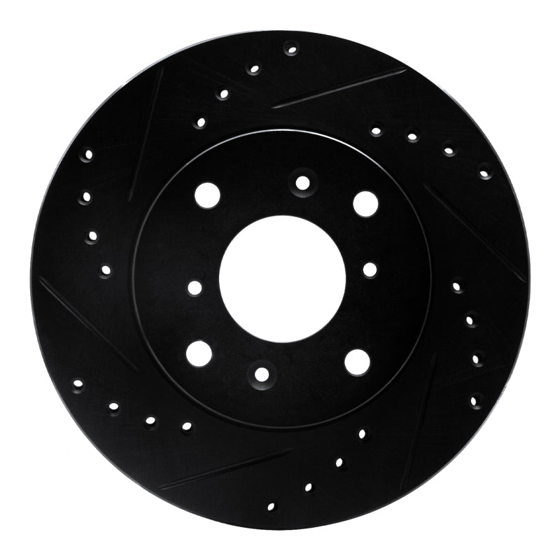 R1 98-02 Acura CL Front Left Drilled & Slotted Black Brake Rotor