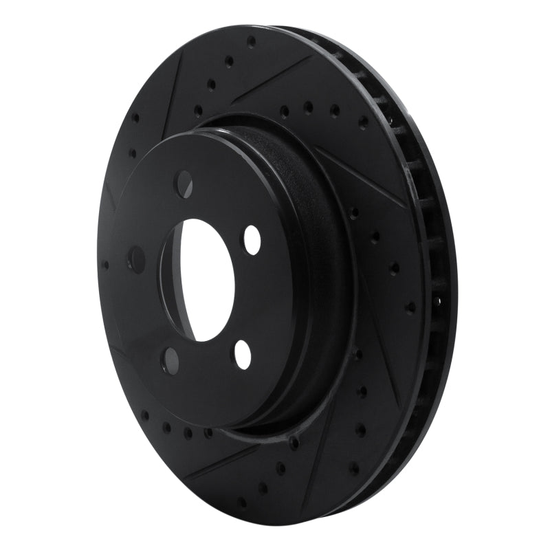 R1 07-12 Dodge Nitro Front Left Drilled & Slotted Black Brake Rotor