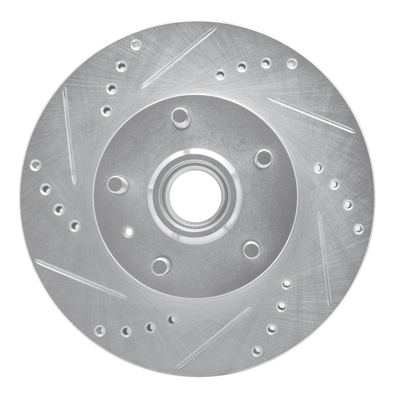 R1 82-87 Volvo 740 Front Left Drilled & Slotted Silver Brake Rotor