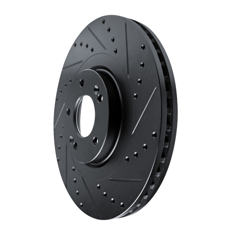 R1 20-25 Hyundai Palisade Front Right Drilled & Slotted Black Brake Rotor