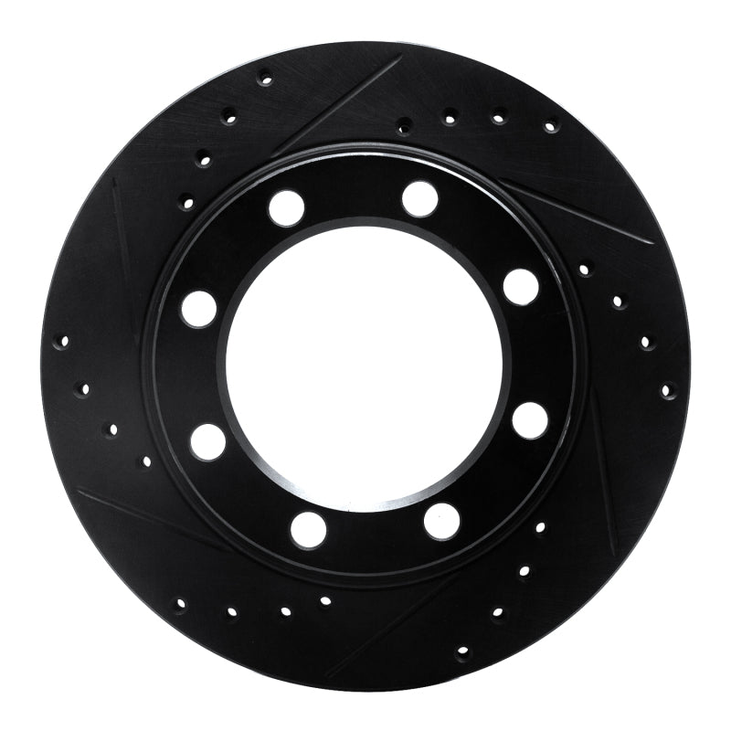 R1 71-91 Chevrolet C30 Pickup Front Left Drilled & Slotted Black Brake Rotor
