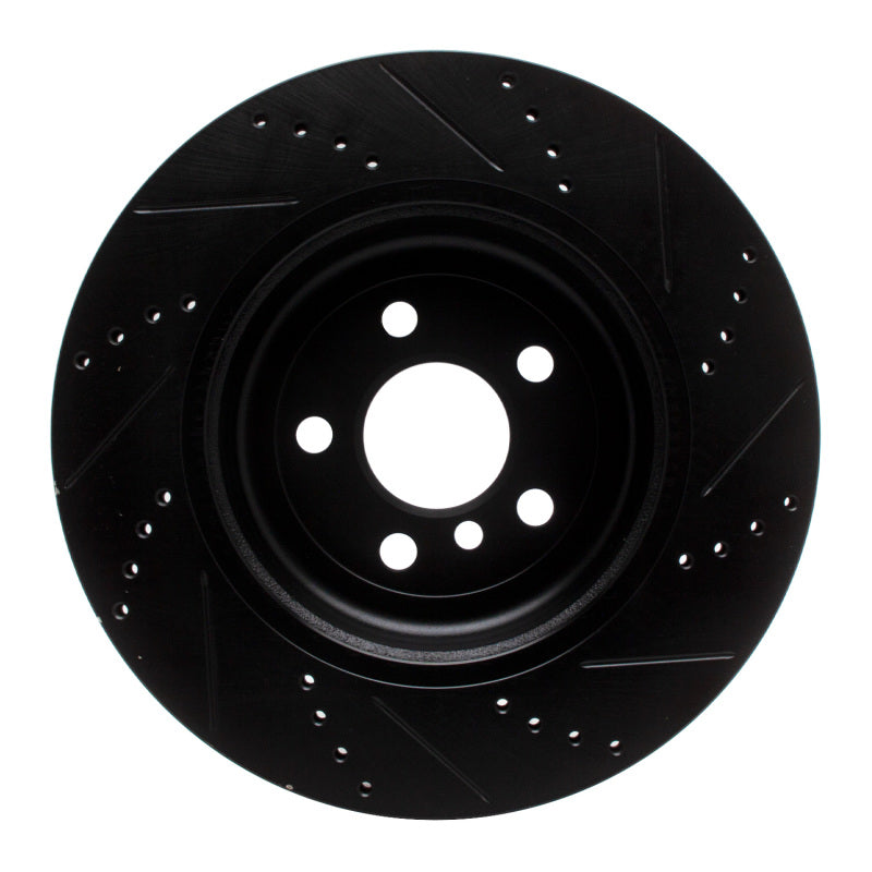 R1 17-25 BMW 430I Right Rear Drilled & Slotted Black Brake Rotor