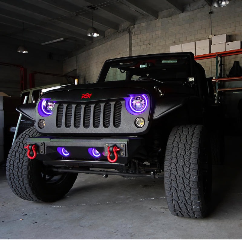 Oracle 07-17 Jeep Wrangler LED Fog Light Halo Kit - UV/Purple