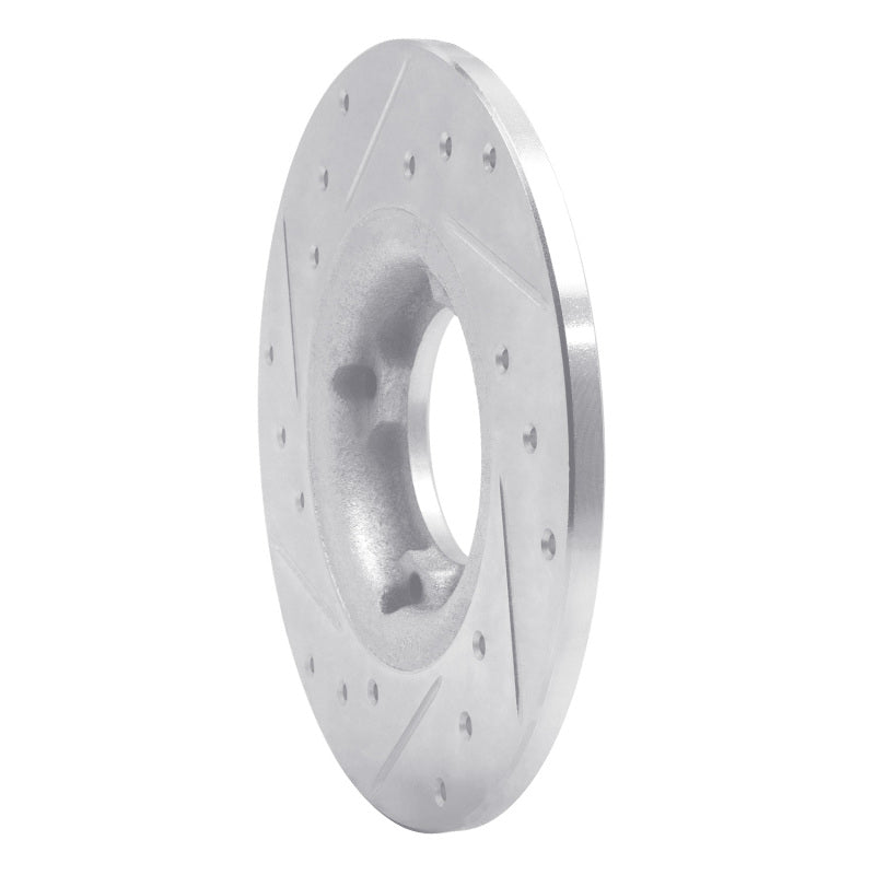 R1 80-82 Toyota Tercel Front Right Drilled & Slotted Silver Brake Rotor