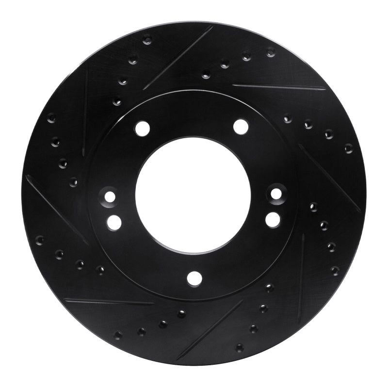 R1 03-06 Kia Sorento Front Left Drilled & Slotted Black Brake Rotor