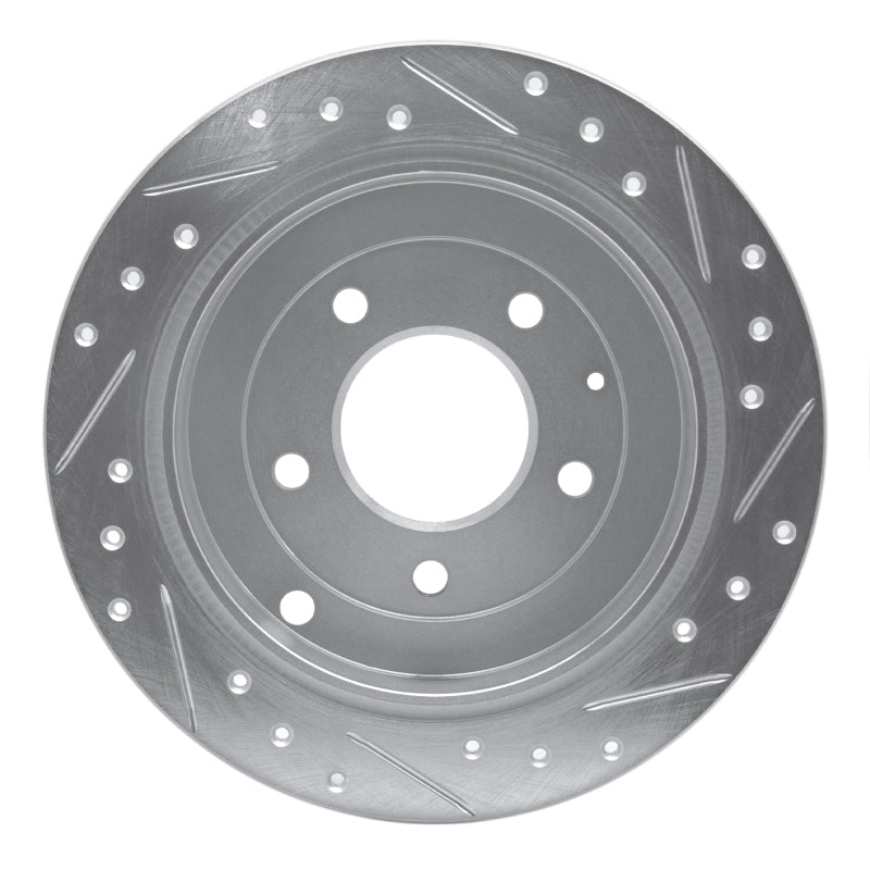 R1 95-02 Mazda Millenia Rear Left Drilled & Slotted Silver Brake Rotor