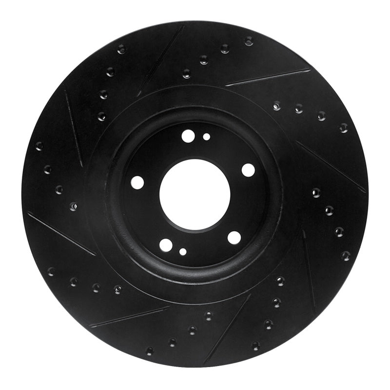 R1 15-21 Kia Sedona Front Right Drilled & Slotted Black Brake Rotor