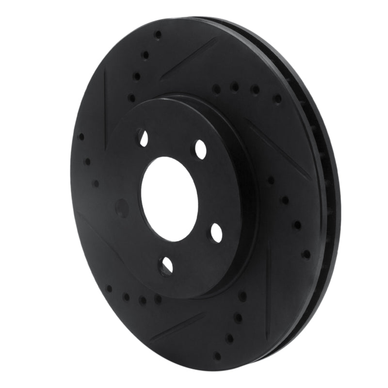 R1 00-05 Chrysler Neon Front Left Drilled & Slotted Black Brake Rotor