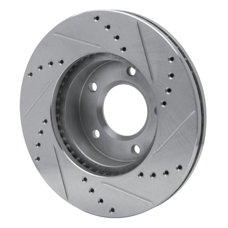 R1 92-95 Mazda MPV Front Left Drilled & Slotted Silver Brake Rotor