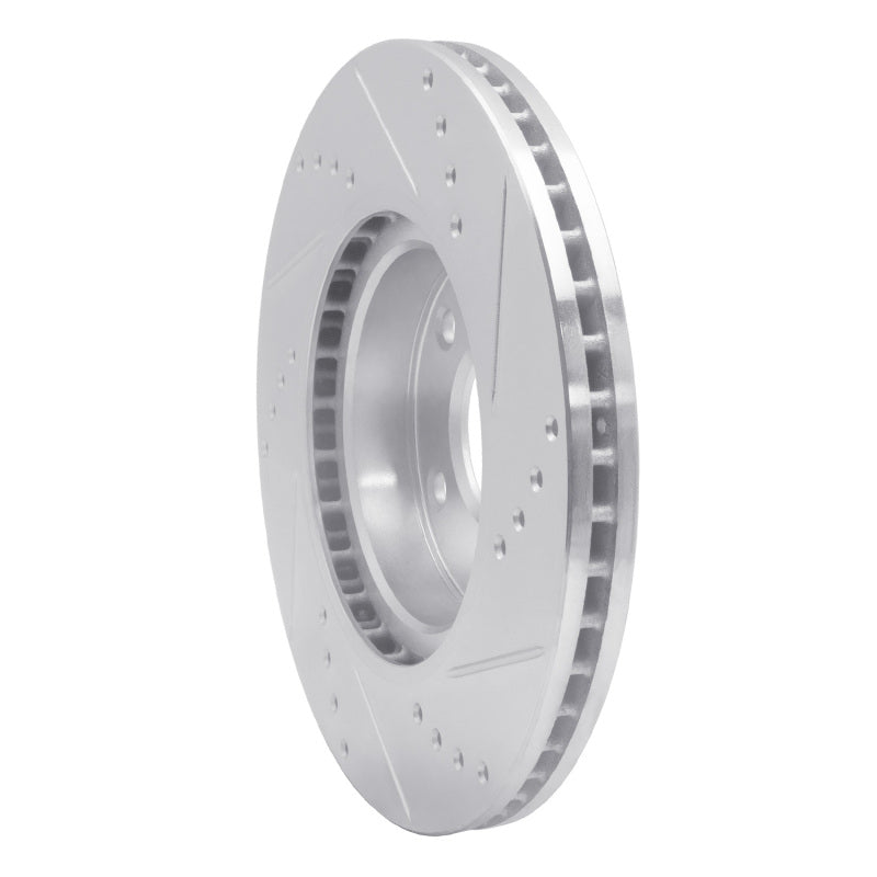R1 14-24 Mazda 3 Front Left Drilled & Slotted Silver Brake Rotor