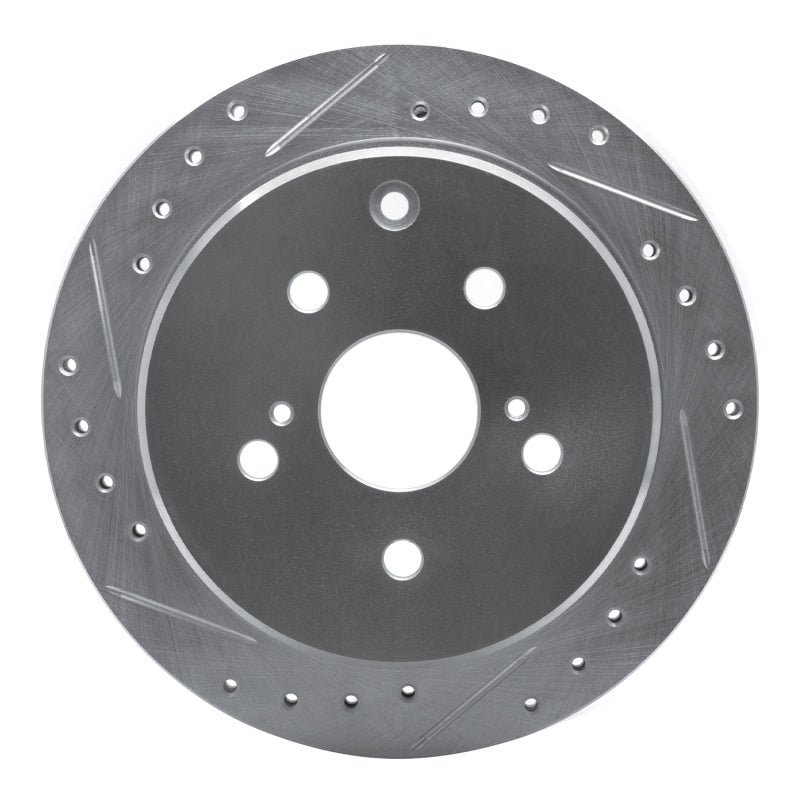 R1 86-97 Toyota Previa Rear Left Drilled & Slotted Silver Brake Rotor