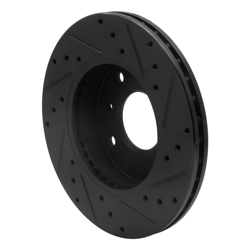 R1 89-13 Infiniti G20 Front Left Drilled & Slotted Black Brake Rotor