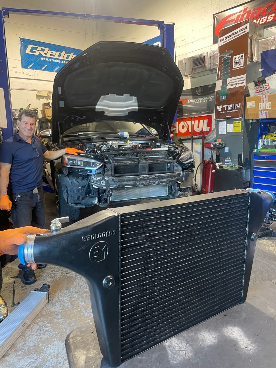 Performance intercooler upgrade being installed at Velocity Factor in Coral Springs